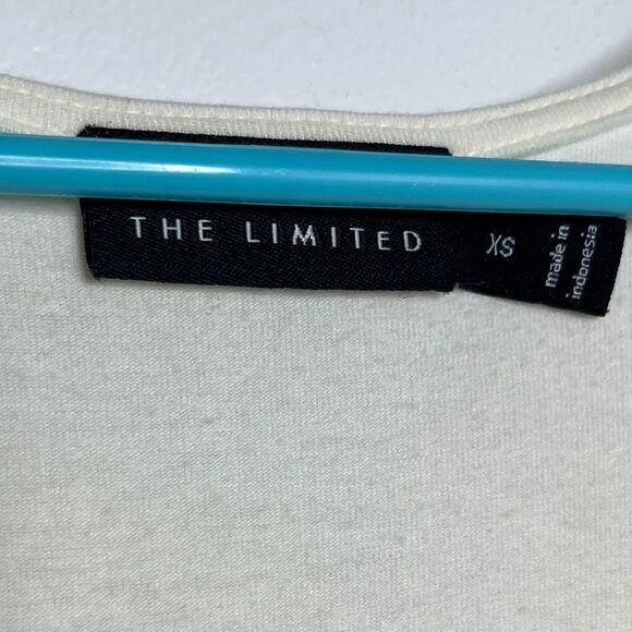 The Limited V Neck Back Tie Short Sleeve Top Off White Size XS - Picture 4 of 5